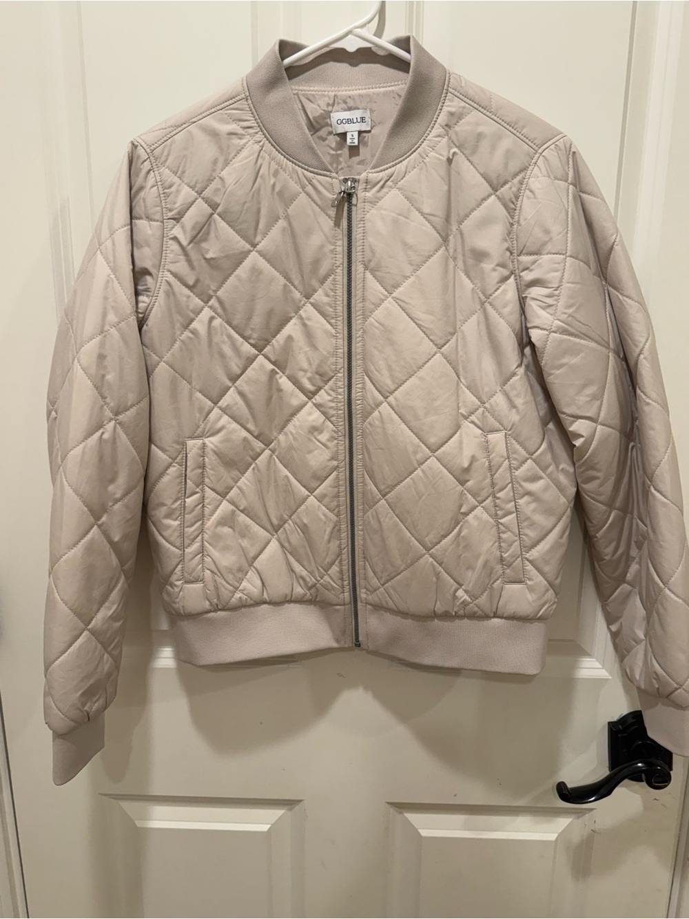 GGBlue Quilted Bomber Jacket in Stone